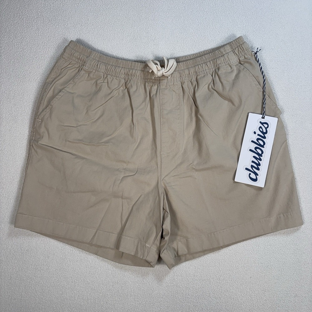 NEW Chubbies The Khakinators 5.5"(4.5") Chino Shorts Men's M Khaki Beige Stretch